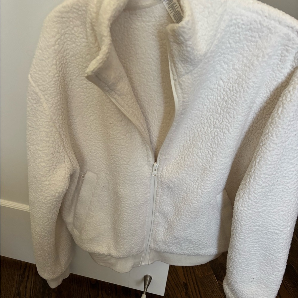 Women's White Sherpa Jacket ALO
